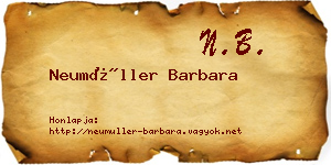 Neumüller Barbara névjegykártya